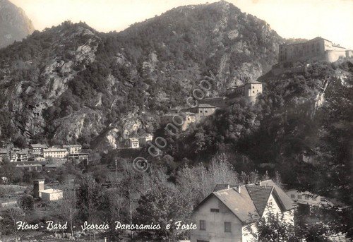 Cartolina Hone Bard Panorama parziale e forte (Aosta)