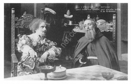 Cartolina I Promessi Sposi esci colle tue gambe... fotocartolina Vettori …