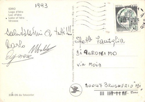 Cartolina Idro lago di Idro Pin up 1993 (Brescia)