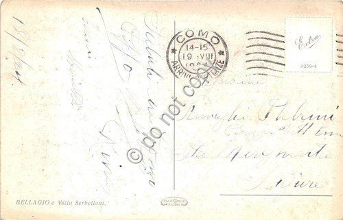 Cartolina Illustrata Bellagio e Villa Serbelloni 1924 | Immagine Gallery 2