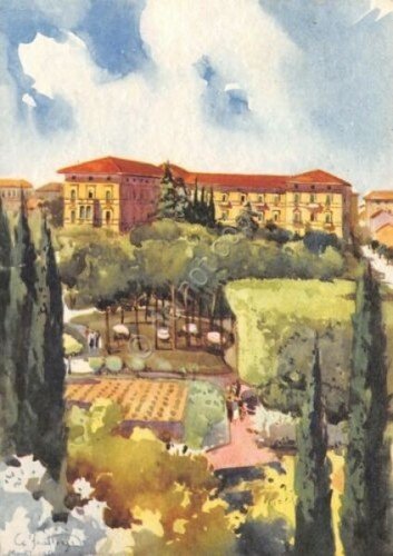 Cartolina Illustrata Frattini Montecatini Terme Grand Hotel & la Pace …