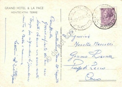 Cartolina Illustrata Frattini Montecatini Terme Grand Hotel & la Pace …