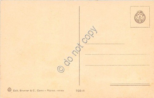 Cartolina Illustrata Giardini Mortola vista sul mare Ed Brunner