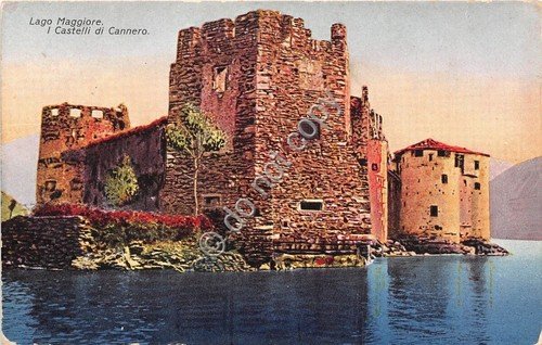 Cartolina Illustrata Lago Maggiore Castelli di Cannero Ed. Capello