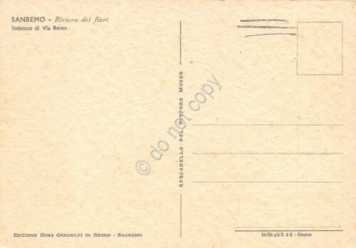 Cartolina Illustrata Musso Sanremo Imbocco Via Roma | Immagine Gallery 2