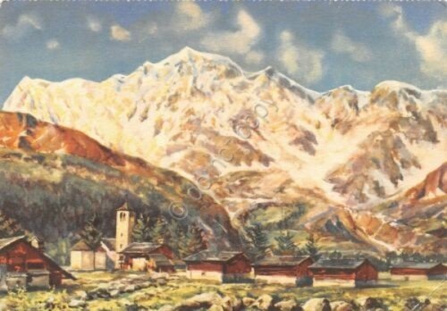 Cartolina illustrata Panorama di montagna pubblicità FITINA al retro