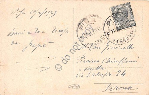 Cartolina Illustrata Pisa Campanile 1925 | Immagine Gallery 2