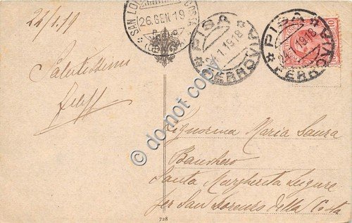 Cartolina Illustrata Pisa Chiesa S. M. della Spina 1919 | Immagine Gallery 2