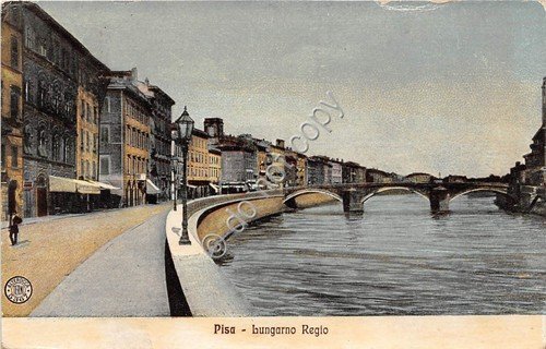 Cartolina Illustrata Pisa Lungarno Regio 1918 Alterocca