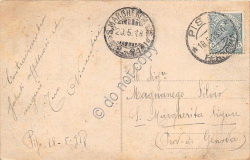 Cartolina Illustrata Pisa Lungarno Regio 1918 Alterocca