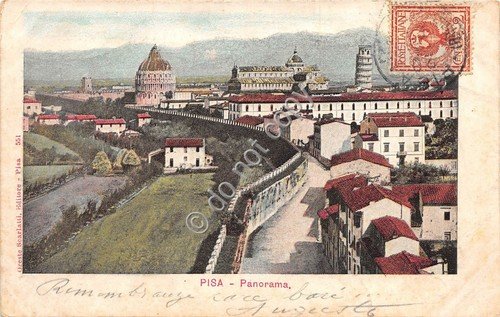 Cartolina Illustrata Pisa Panorama primi '900