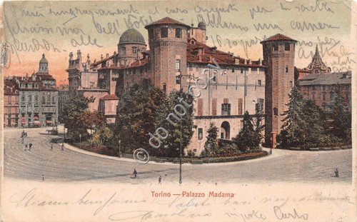 Cartolina Illustrata Torino Piazza Madama primi '900 | Immagine principale