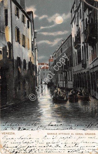 Cartolina Illustrata Venezia canale attiguo a Canal Grande 1905 | Immagine principale
