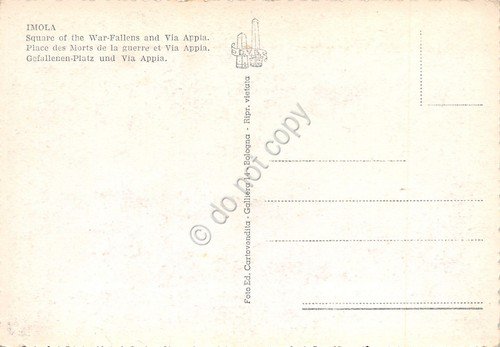 Cartolina Imola Piazza Caduti Via Appia animata auto d'epoca negozi | Immagine Gallery 2