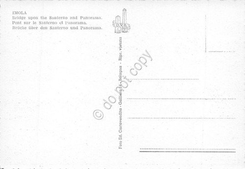 Cartolina Imola Ponte sul Santerno animata bicicletta