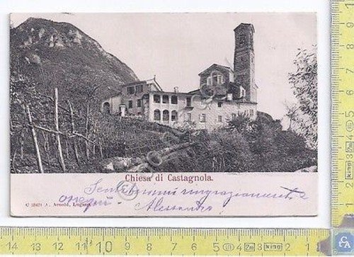 Cartolina in rilievo - Chiesa di Castagnola - A. Arnold …