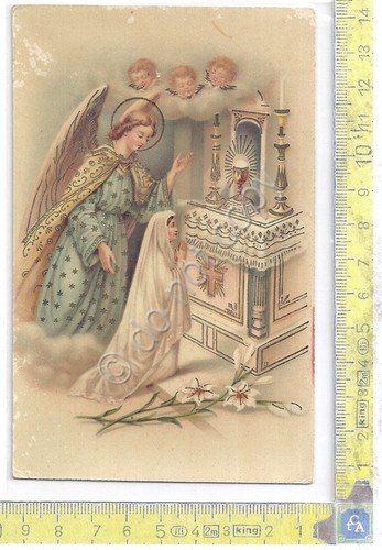Cartolina Incisa Prima Comunione Illustrata anni '30