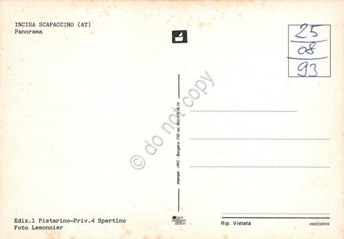 Cartolina Incisa Scapaccino Panorama | Immagine Gallery 2