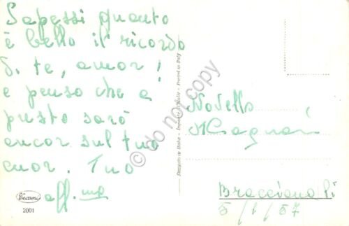 Cartolina innamorati Offerta del cuore oro in rilievo 1957