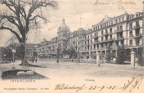 Cartolina Interlaken Hoheweg 1905 TASSATA