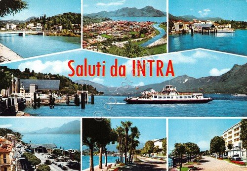 Cartolina Intra vedute battello 1980 (Novara)