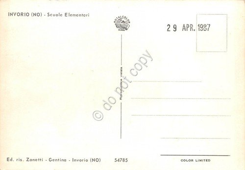 Cartolina Invorio Novara Scuole Elementari