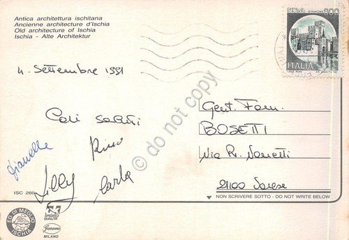 Cartolina Ischia antica architettura barche pescatori 1991 (Napoli) | Immagine principale