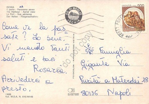 Cartolina Ischia Panorama aereo (Napoli)