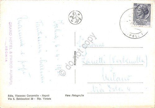 Cartolina Ischia Porto Panorama 1958