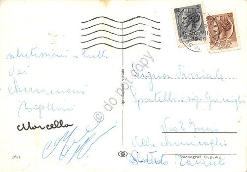 Cartolina Ischia vedute varie e piscina 1969 (Napoli)