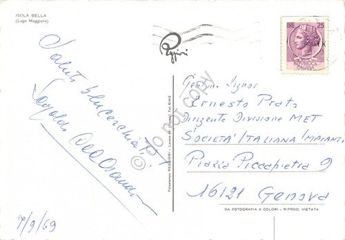 Cartolina Isola Bella Lago Maggiore 1969 (Verbania) | Immagine Gallery 2
