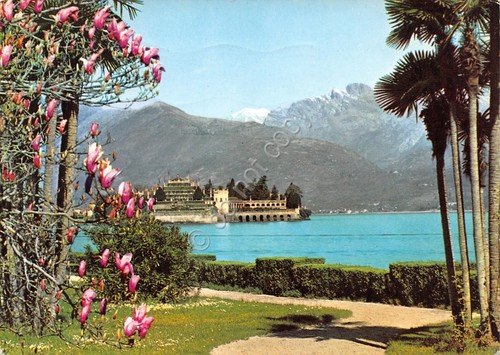 Cartolina Isola Bella Lago Maggiore scorcio con magnolie 1966 | Immagine Gallery 1