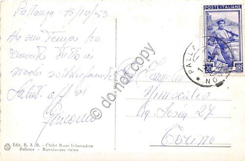 Cartolina Isola Bella Lago Maggiore veduta dal Lago 1953