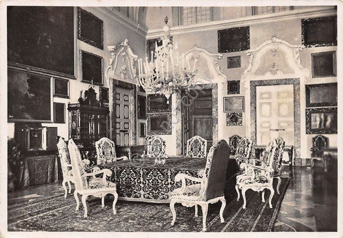 Cartolina Isola Bella Sala della Conferenza 1955 (Verbania)