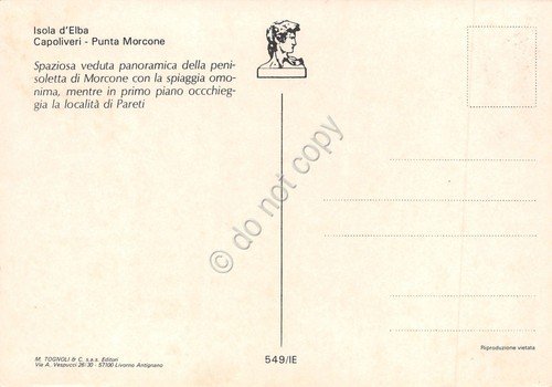 Cartolina Isola d'Elba Capoliveri Punta Morcone panorama dall'alto anni '70