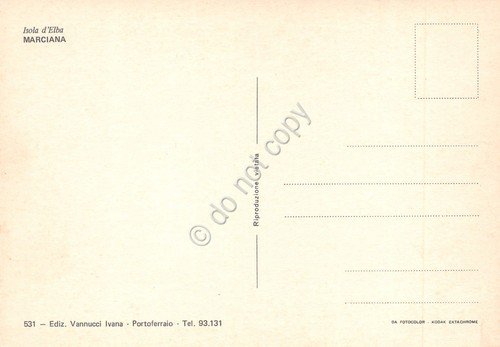 Cartolina Isola d'Elba Marciana panorama e case anni '70
