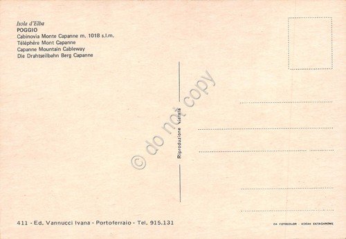 Cartolina Isola d'Elba Poggio Cabinovia Monte Capanne anni '70 | Immagine Gallery 2