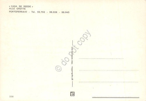 Cartolina Isola d'Elba Portoferraio Casa De Reede alle Grotte navi …