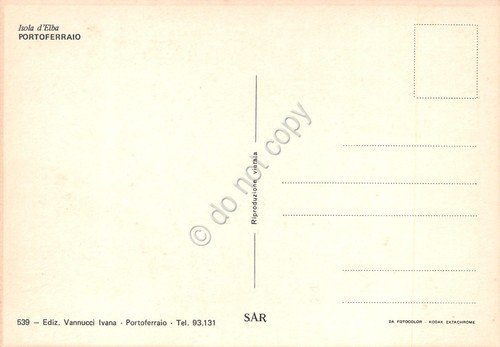 Cartolina Isola d'Elba Portoferraio dall'alto case spiaggia anni '90 ED …