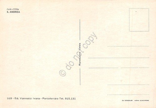 Cartolina Isola d'Elba S. Andrea vedute varie mare case spiaggia …