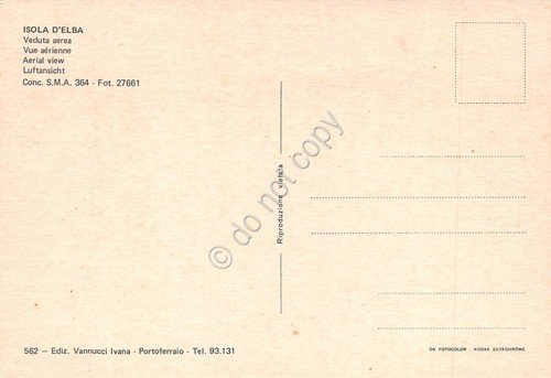 Cartolina Isola d'Elba veduta aerea anni '70 | Immagine Gallery 2