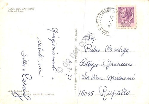 Cartolina Isola del Cantone baita sul lago 1970 | Immagine Gallery 2