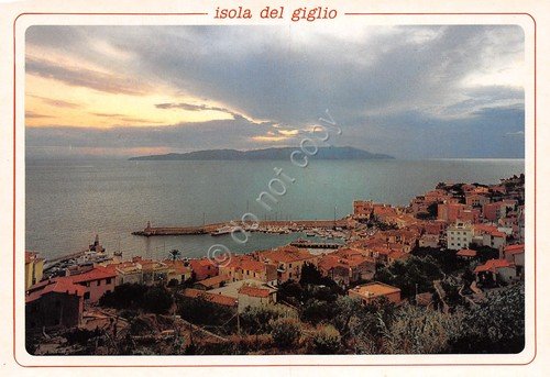 Cartolina Isola del Giglio panorama con case e mare anni … | Immagine principale