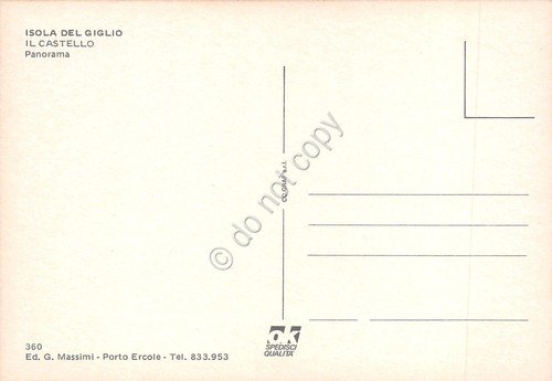 Cartolina Isola del Giglio panorama con castello anni '80 | Immagine Gallery 2