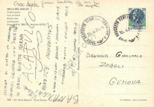 Cartolina Isola del Giglio veduta aerea 1980 (Grosseto) | Immagine Gallery 2