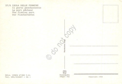 Cartolina Isola delle Femmine Porto peschereccio Anni '70