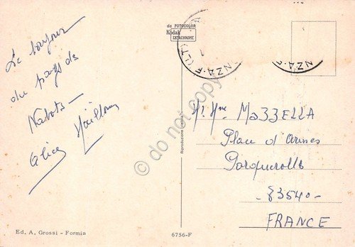 Cartolina Isola di Ponza vedute grotta porto faraglione (Latina)