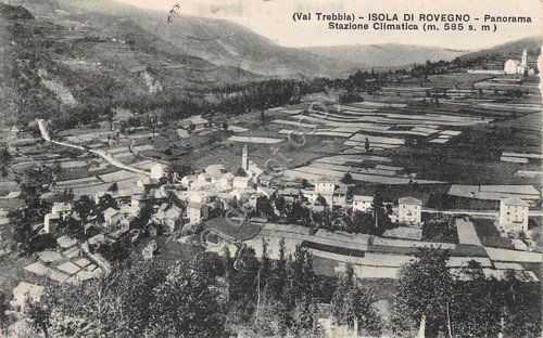 Cartolina Isola di Rovegno Val Trebbia Panorama 1932