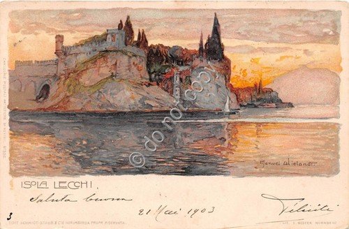 Cartolina Isola Lecchi Illustrata 1903 | Immagine principale