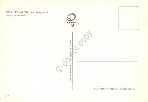 Cartolina Isola Pescatori Lago Maggiore angolo pittoresco edifici con scale | Immagine Gallery 2